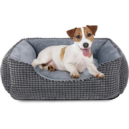 JOEJOY Dog Bed, Medium-Sized Dogs, Washable Dog Basket, Fluffy, Non-Slip Plush Dog Bed, 63x53x20cm, Dog Beds for Small and Medium Dogs and Cats