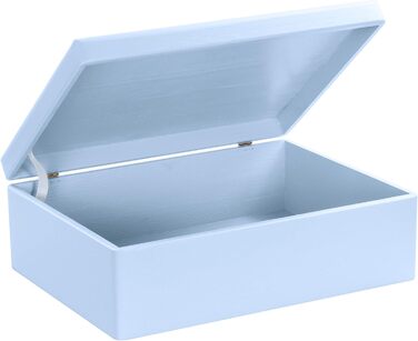 Large Wooden Box with Lid - All-Purpose Wooden Box - Storage Box | Toy Chest - Gift Packaging | Decorative Box for Crafting FSC® (approx. 40 x 30 x 14 cm | L, Blue)
