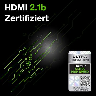 HDMI 2.1 кабель Ultra High Speed | 4K 120Hz/144Hz, 8K 60Hz Ultra HD | 48 Gbps | Підтримка PS5, Xbox Series X & S | Чорний, 3 метри