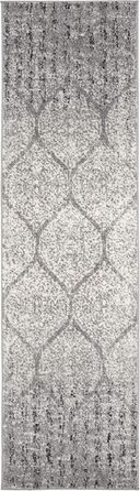 Килим SAFAVIEH Distressed для вітальні, їдальні, спальні - колекція Madison, короткий ворс, 155 x 229 см (сірий та слонова кістка)