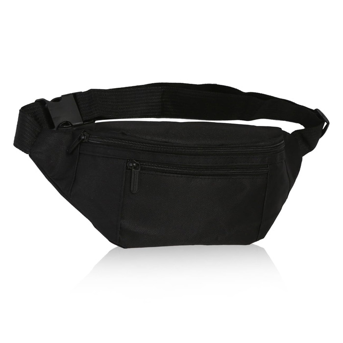 Чоловіча/Жіноча поясна сумка на пояс, шкіряна, водонепроникна, для спорту, подорожей та активного відпочинку (чорна)