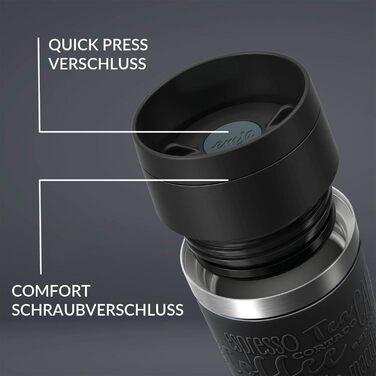 Термокружка Emsa з гравіюванням | Аквамарин | 360 мл | Термокружка для подорожей з індивідуальним дизайном | 360° клапан, зручний гвинтковий закриття | Можна мити в посудомийній машині | Зберігає тепло до 4 годин та холод до 8 годин | Кружка для кави на в