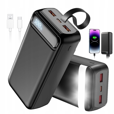 Потужний павербанк 50000mAh з дисплеєм, 2xUSB-C, 22.5W