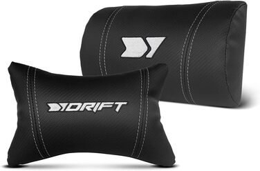 Професійне ігрове крісло DRIFT GAMING DR350 ергономічне, з 4D-підлокітниками, подушками під поперек та шию, нахил 135°, безшумні колеса, чорно-біле