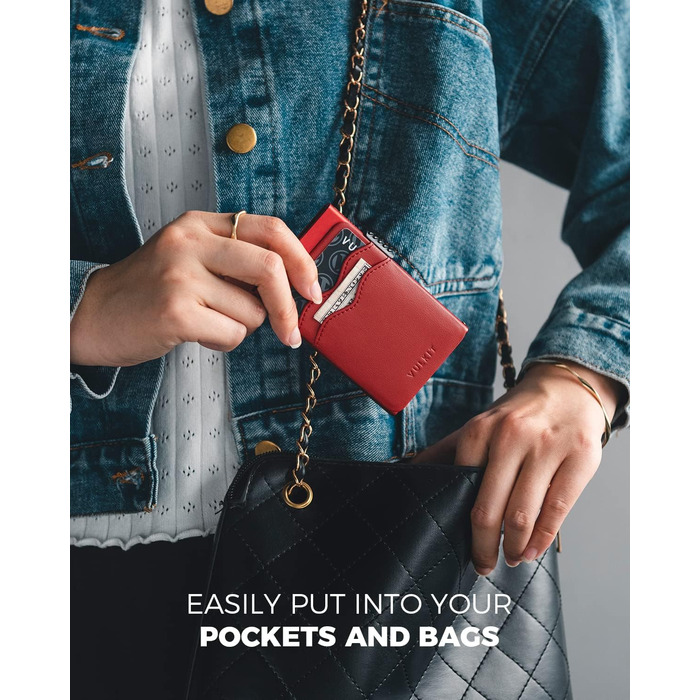 Гаманець VULKIT Slim з RFID захистом та відділеннями для карток (червоний Getaway Solids)