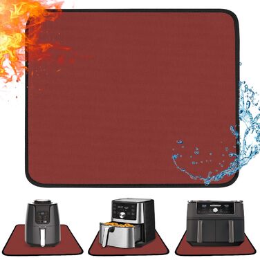 Термостійкий килимок 40 x 45 см, 1 мм - захист від нагріву для фритюрниці, вогнестійкий килимок для кухонних стільниць, масло- та водовідштовхувальний, легко миється, 1 шт. (Червоний, 30 x 45 x 0.1 см)