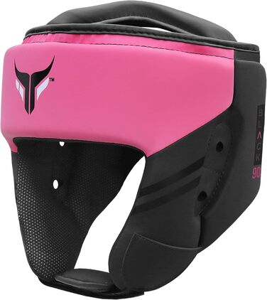 Mytra Fusion Headgear Boxing Headguard with Adjustable Strap - MMA, Muay Thai, Sparring, Karate - Black/Pink