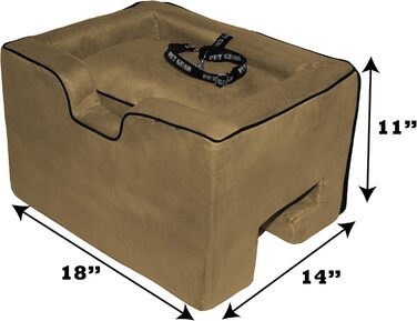 Підвищувальне автокрісло Pet Gear Lookout Booster з знімним м'яким сидінням та страхувальним тросом. Швидка установка без інструментів. Колір: відтінок шкіри (beige).