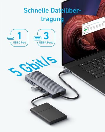 Хаб USB-C Anker з двома HDMI, 100W, 10Gbit/s, 14-в-1 для MacBook, Dell, iPad Pro