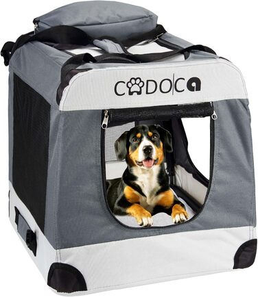 Кія для собак XXL 90x60x66 см, складана, дихаюча, міцна, сіра - переноска для собак, транспортна сумка
