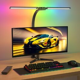 SIBRILLE Dual-Head LED Desk Lamp - Dimmable, Adjustable, RGB, Eye Protection for Office & Home