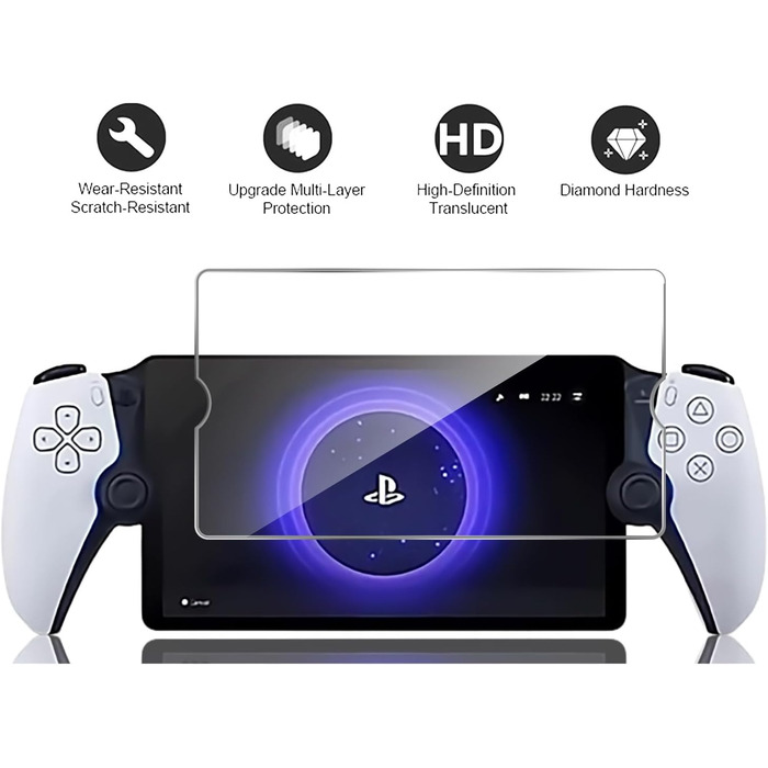 Захисне скло GIOPUEY для PlayStation Portal, 2 шт., прозоре, проти подряпин, олієстійке, висока прозорість, сумісне з чохлом