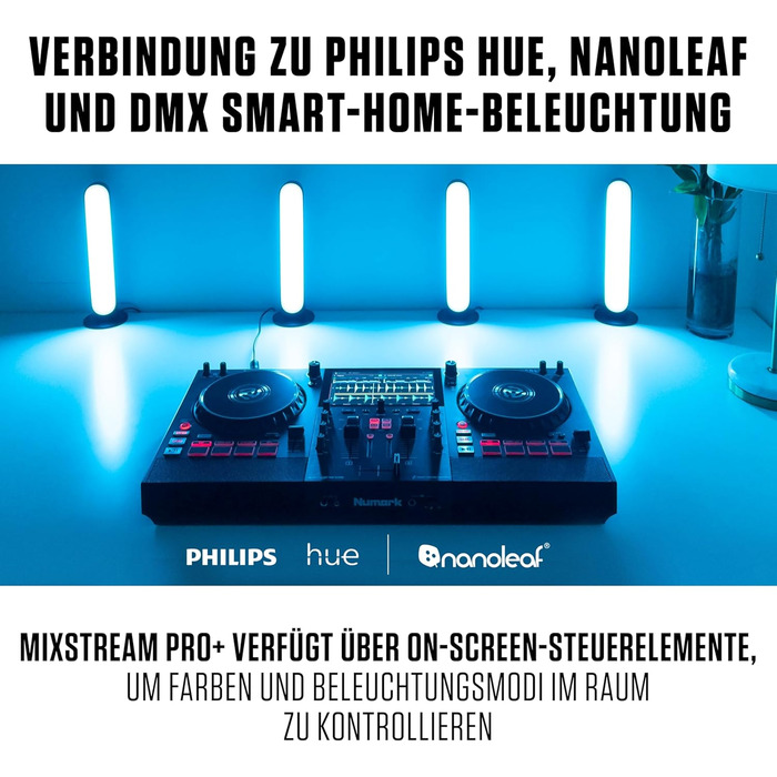 DJ-контролер Numark Mixstream Pro+ з розділенням STEM, 2 деки, Wi-Fi, 7