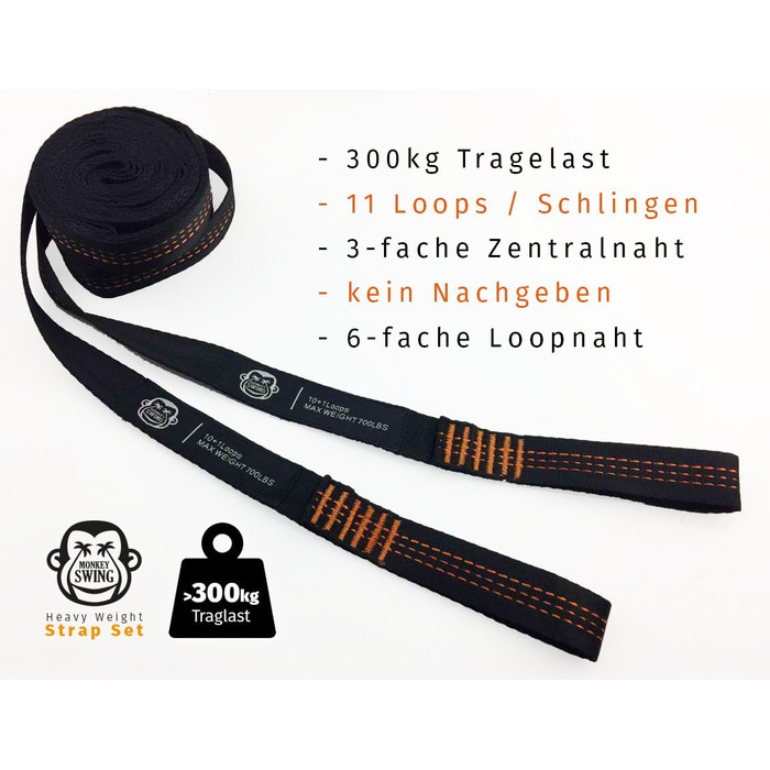 Ultralight Hammock including Carabiners & Heavy-Duty Straps (load capacity up to 220 kg, 275 x 140 cm) – ideal for camping, outdoor activities, trekking & as a travel hammock (Turquoise/Orange) (Black)