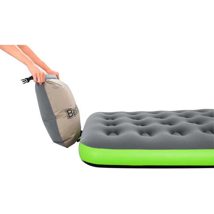 Надувний матрац Bestway Roll & Relax Twin 188x99x22 см, сірий, для відпочинку