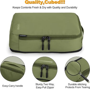 Органайзер для валізи: набір з 8 шт. (білий, хакі) - Packing Cubes для подорожей