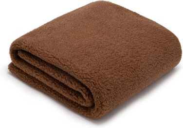 Плед з мериносової вовни, 240x200 см - теплий та м'який плед з 100% вовни мериноса, великий та пухнастий, вага 500 г/м², дихаючий матеріал, коричневий