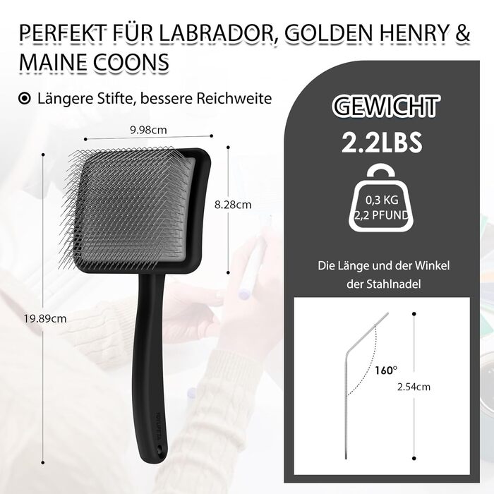 Набір гребінців для собак та котів з підшерстям (3 шт.) - Slicker Bürste Hund groß