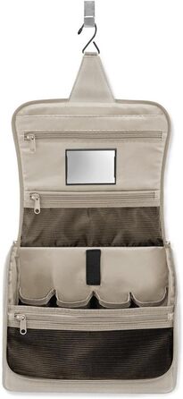 Сумка-органайзер для ванної Reisenthel Toiletbag XL Herringbone Sand з гачком, водовідштовхувальне покриття