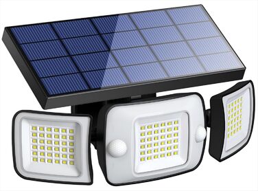 INTELAMP Solar Lights for Outdoors with Motion Sensor, 6000 mAh Outdoor Solar Lights 108 LED Solar Lamp Outdoor Ideal for Patio, Porch, Garage, Yard, Streets, IP65 Waterproof