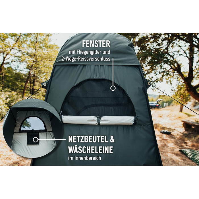 Wanderfalke XL Pop-Up Tent - Changing Tent, Shower Tent - 120x120x210cm for Outdoor, Camping, Fishing, Beach - Includes Carry Bag (Pine Green)