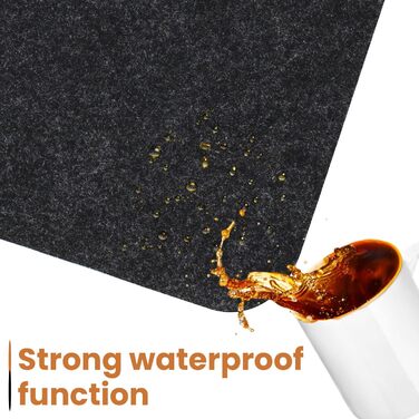 Підкладка на стіл з фетру | 100x40 см | Нековзна килимок для миші | Великий килимок для столу | Захист столу для офісу та дому (темно-сірий)