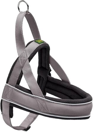 Нашийник для собак HUNTER RACING, сірий/чорний, м'який, світловідбиваючий, регульований, L-XL