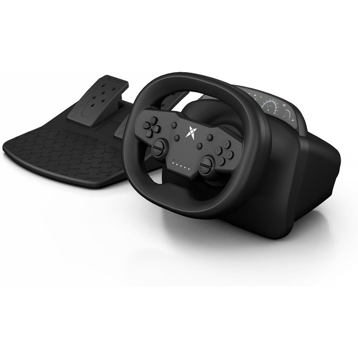 Руль для ПК DOYO з педалями та перемикачем передач, 270° оберт, Bluetooth, вібрація, сумісний з PC, PS3, PS4, Switch, Android, чорний