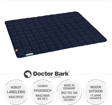 М'яка та якісна лежанка для собак Doctor Bark, розмір L (100x80 см) та XL (120x100 см), для великих собак, міцна, для дому та вулиці, вимивається до 95°C, колір: золотисто-блакитний