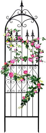 Садова решітка SCENDOR GARDEN 220x55 см із металу для витких рослин, опора для клематисів, троянд, ліан, для вуличного використання