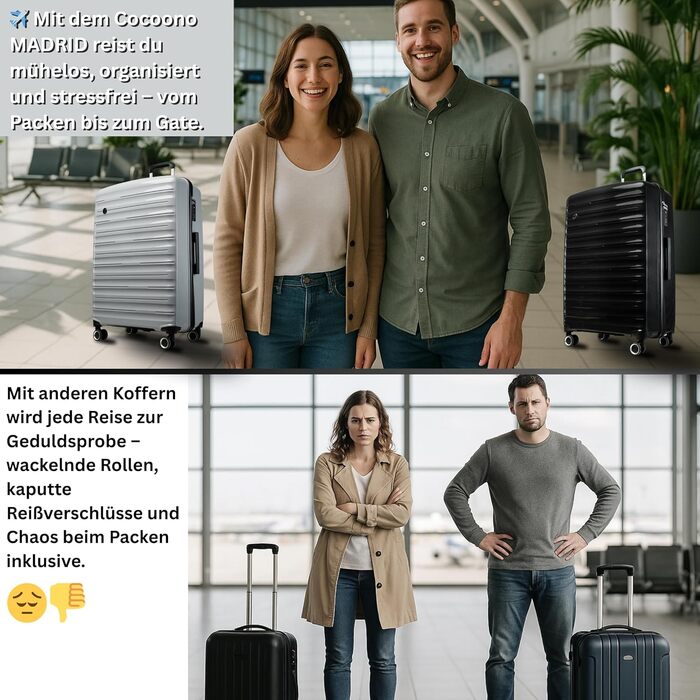 Чорний великий валіза-тролі з TSA замком, 100 літрів, з жорсткою оболонкою, SET