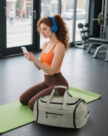 Спортивна сумка LOVEVOOK: велика, водонепроникна, з відділенням для взуття, 45L, 51x28x32 см