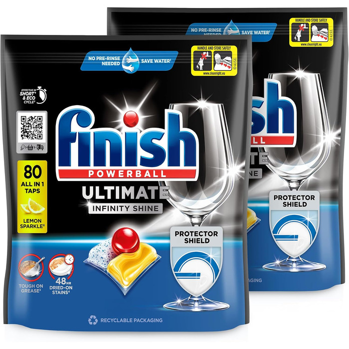 Таблетки для посудомийної машини Finish Ultimate Infinity Shine Citrus, економ-упаковка 160 шт (2х80)