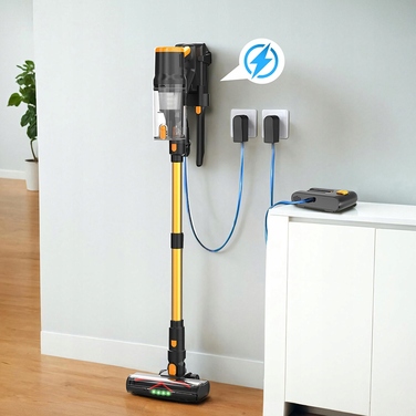 Вертикальний пилосос Blossom DSV112A 600W 55000PA, жовтий/золотий