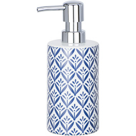 Дозатор для мила WENKO Lorca з кераміки, 0.36 л, блакитний, 18 x 7 x 8.5 см