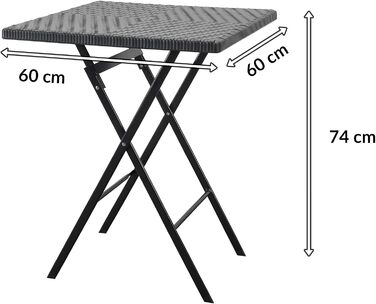Складаний стіл Floordirekt Kobe для буфета, саду, тераси, балкона та кемпінгу - 183x76 см