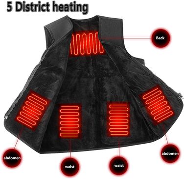 Електрична гріюча жилетка для чоловіків та жінок, USB, 10000mAh, для зими, активного відпочинку, катання на снігоходах, мотоциклів, полювання, чорна XL