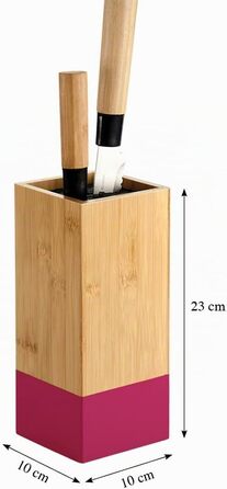 Підставка для ножів KESPER з бамбука та пластику, коричнева (Beere), 10x10x23 см