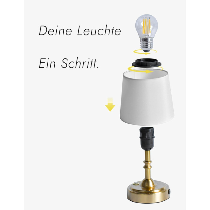 Бездротова настільна лампа з акумулятором 4000mAh, тепле світло 2700K, сенсорне управління, з адаптером/кабелем, для спальні, подарунок (золотиста)