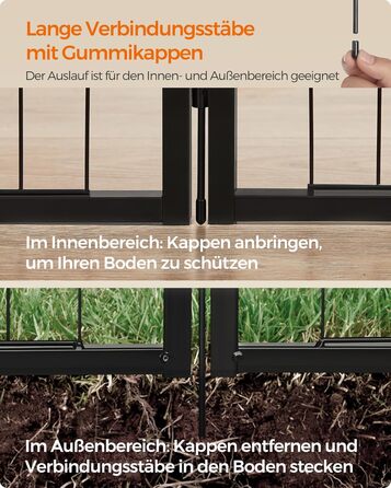 Вольєр для тварин Feandrea Freilaufgege, XL, 77 x 120 см, чорний, з 8 панелей, для дому та вулиці