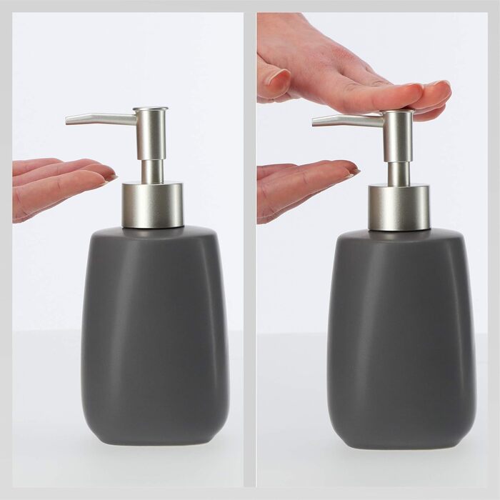 Дозатор для мила KADAX: керамічний диспенсер для мила, рідкого мила, мийного засобу та лосьйонів (антрацит)