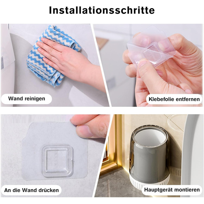 Силіконова щітка для унітазу MOPUP з тримачем, без свердління, швидковисихаюча, витокозахисна (біла)