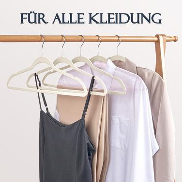 Плечики для одягу з велюру, 20 шт. - Плечики для економії місця, нековзні, міцні, 360° обертання - для сорочок, костюмів, светрів, штанів