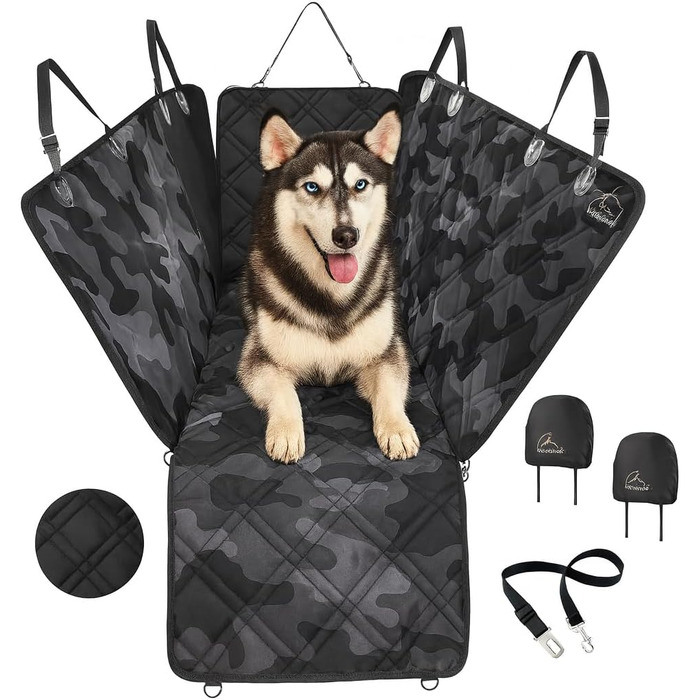 Захисний чохол на сидіння для собак Meadowlark, камуфляж сірий, стандартний (54' x 58') / XL (60' x 64')