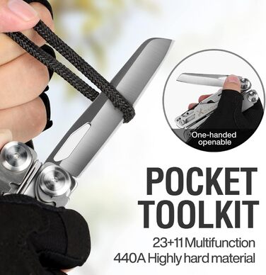 MIAOKE Multitool 23 in 1 with Premium Gift Box, including Screwdrivers, Saw, Bottle Opener, Pliers, Camping Knife. Cool Gadgets for Men, Best Gift for Boyfriend, Son, Dad, Him, Husband.