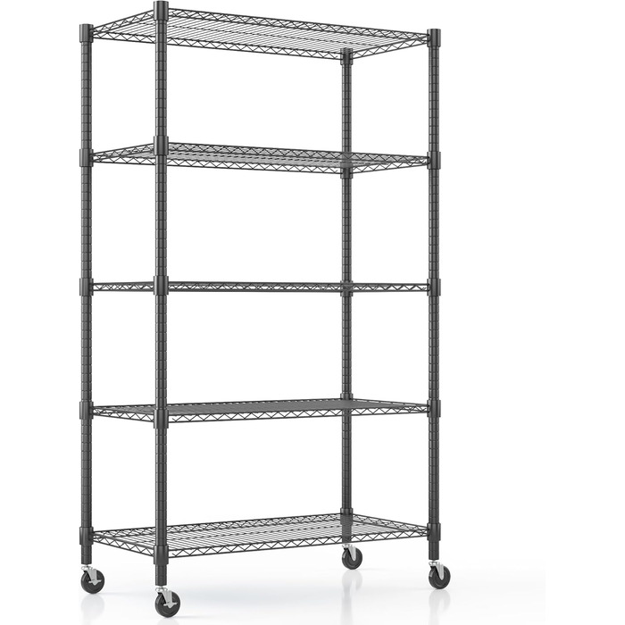 Himimi 5-Tier Rolling Wire Shelving Unit