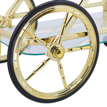 Relaxdays Serving Trolley made of Brass & Glass
