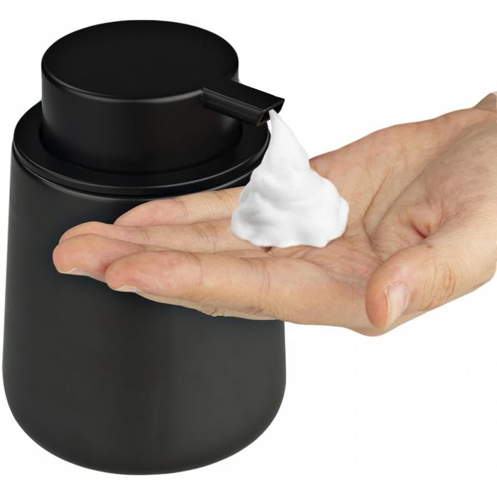 Дозатор для мила XUDREZ, 380 мл, кераміка, для кухні, наповнюваний, чорний