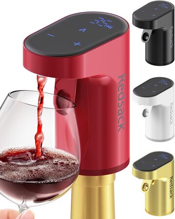 Electric Wine Decanter, Aerator, Dispenser, Pourer, Whisky Liqueur Pump, Funny, Unique, Birthday Gift, Men, Women, Mom, Dad, Boss, Brother, Husband (Red)