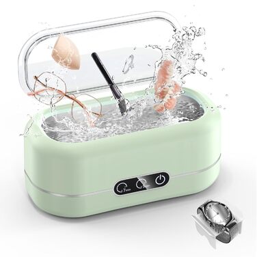 Ультразвукова мийка 48000 Гц, 350 мл, для ювелірних виробів, окулярів, годинників, зубних протезів (зелена)